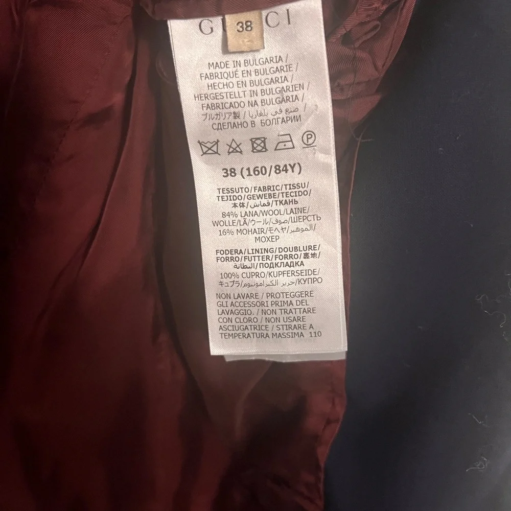 Gucci Uniform Blazer Navy Blazer with Burgundy Lining